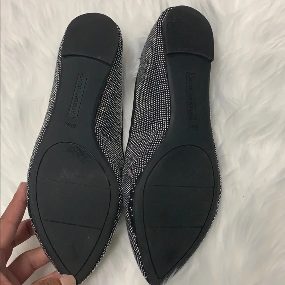 Enzo Angiolini silver flats
